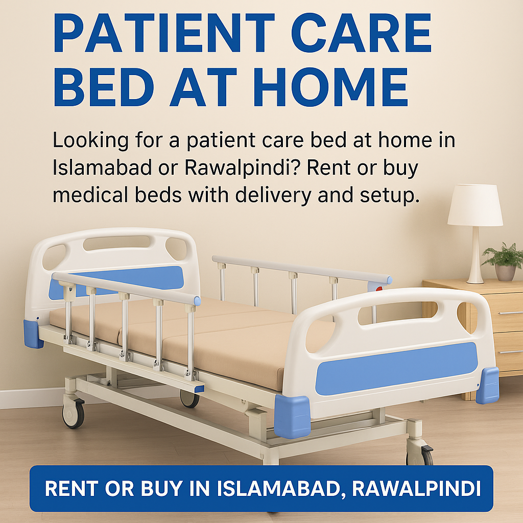 Rent hospital bed at home – patient care in Rawalpindi and Islamabad with comfort and safety.